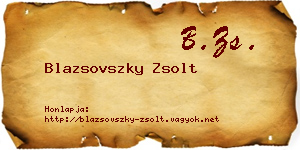 Blazsovszky Zsolt névjegykártya