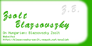 zsolt blazsovszky business card
